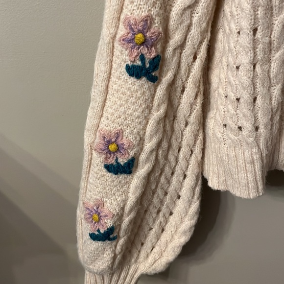 Altar’d State Embroidered Sweater Light Pink - M - Picture 2 of 3